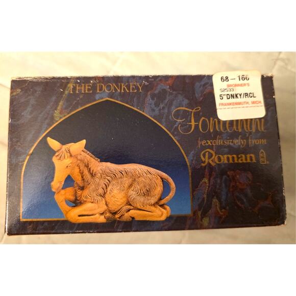 Fontanini Roman THE DONKEY 5" Nativity Figurine Box & Card - Picture 2 of 5